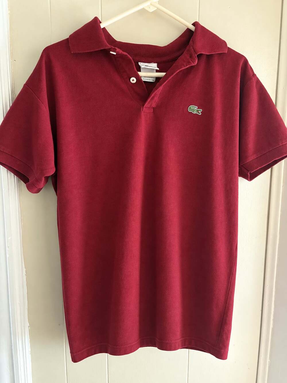 Lacoste Polo Shirt Size 6 Red Short Sleeve Cotton Pique